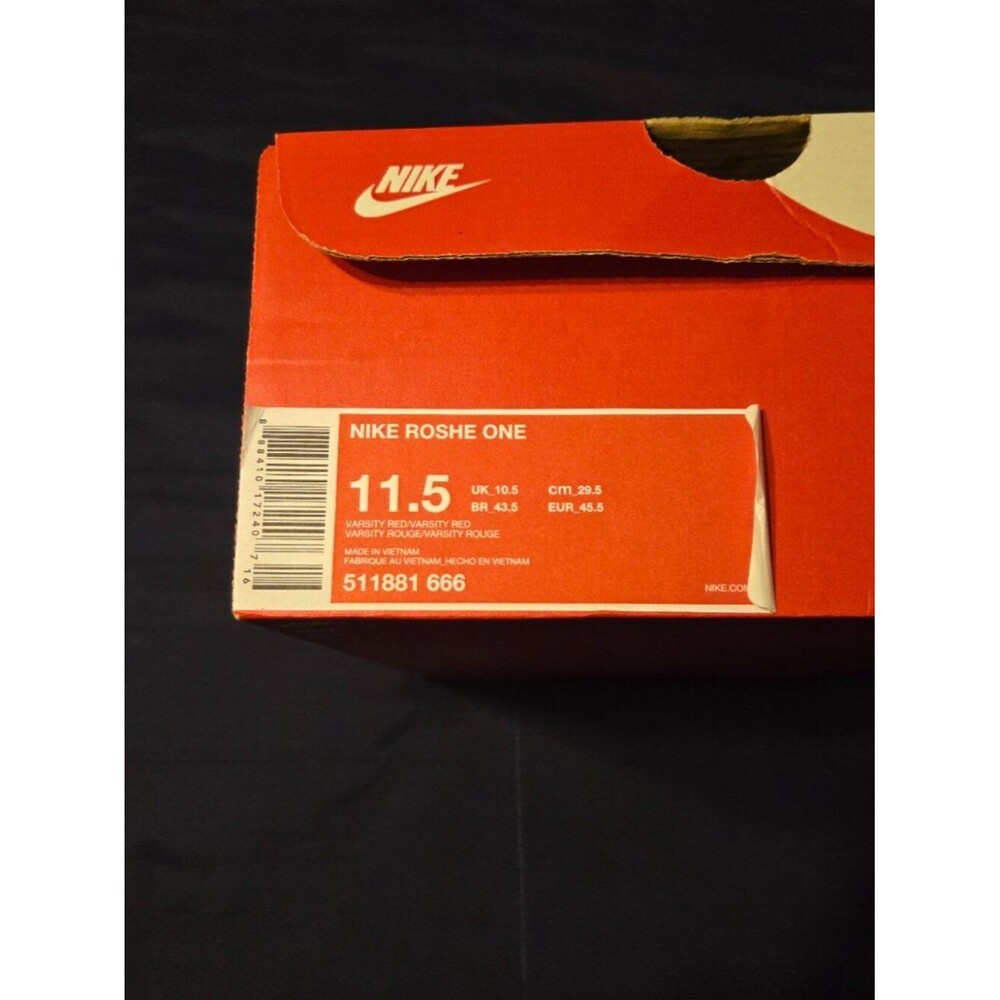 MENS SIZE 11.5 TRIPLE RED NIKE ROSHE RUN - Picture 5 of 10